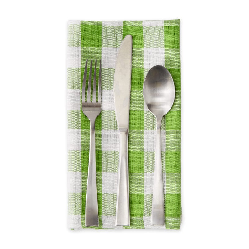 DII Checkered Tabletop Collection 100% Cotton, Machine Washable, Napkin Set, 20x20, Green Apple, 6 Piece - Image 3